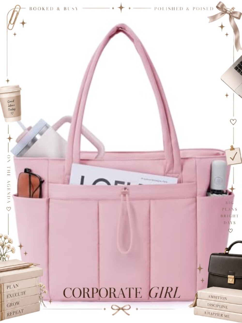 Puffer Tote Bag Lightweight 20L Travel Work Nurse Tote